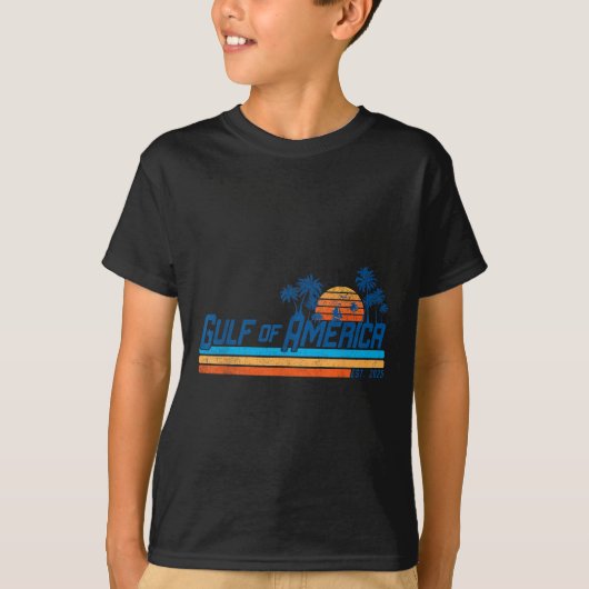 レトロ米国湾2025アメリカ国旗M Tシャツ (正面)