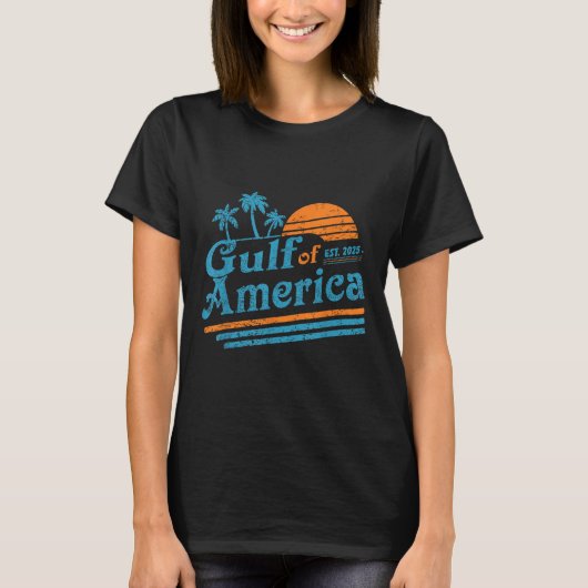 レトロ米国湾2025アメリカ国旗M Tシャツ (正面)