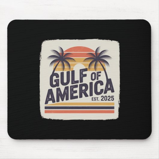 レトロ米国湾Est 2025フラグGulf Mexic マウスパッド (正面)