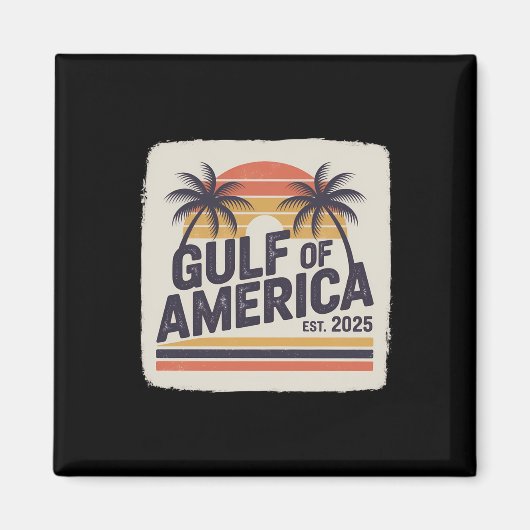 レトロ米国湾Est 2025フラグGulf Mexic マグネット (正面)