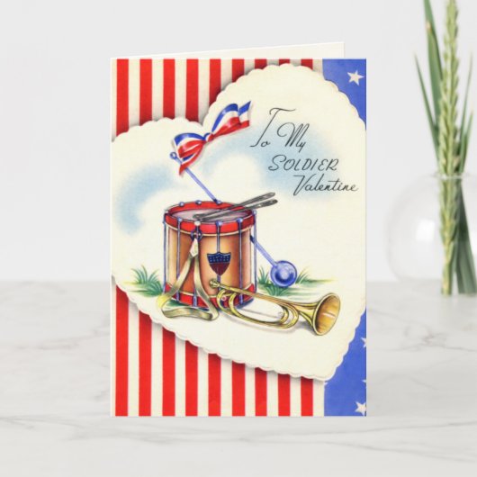 レトロ米国軍隊バレンタインデーカード シーズンカード (正面)