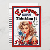 レトロ系アメリカ人ピンナップ_私はちょうど言った サンキューカード (正面/裏面)