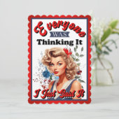 レトロ系アメリカ人ピンナップ_私はちょうど言った サンキューカード (スタンド正面)