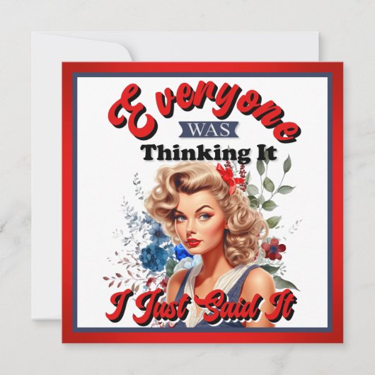 レトロ系アメリカ人ピンナップ_私はちょうど言った シーズンカード (正面)