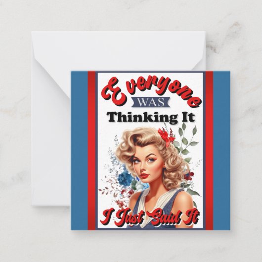 レトロ系アメリカ人ピンナップ_私はちょうど言った ノートカード (正面)