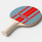 レトロ紅海デュアルストライプボード名 卓球ラケット (正面アングル)