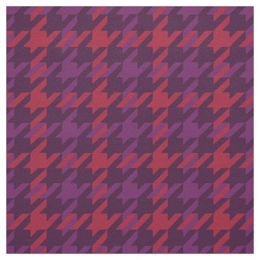 レトロ紅紫紫千鳥格子の格子模様 ファブリック (見本)