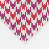 レトロ紅紫紫千鳥格子の格子模様 フリースブランケット (角)