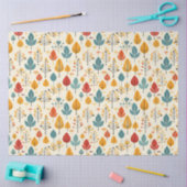 レトロ紅葉紅葉パターン 薄葉紙 (クラフト)