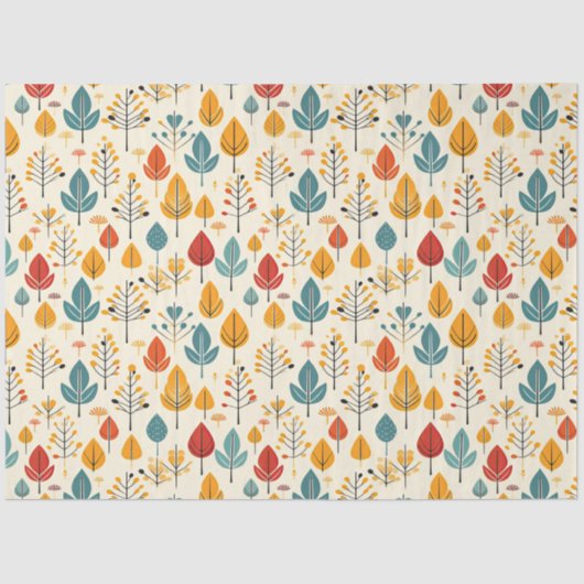 レトロ紅葉紅葉パターン 薄葉紙 (正面)