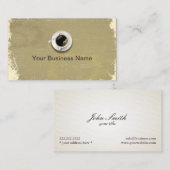 レトロ紙テクスチャヴィンテージコーヒーショップ 名刺 (正面/裏面)