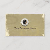 レトロ紙テクスチャヴィンテージコーヒーショップ 名刺 (正面)