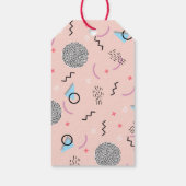 レトロ紙吹雪メンフィスパターンピンク ギフトタグ (裏面)