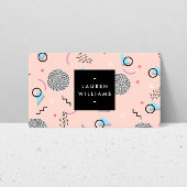 レトロ紙吹雪メンフィスパターンピンク 名刺