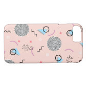 レトロ紙吹雪メンフィスパターンピンク Case-Mate iPhoneケース (裏面(横))