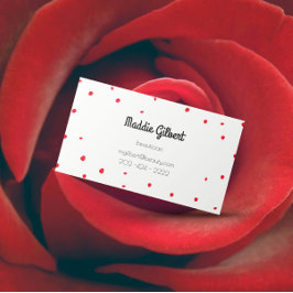 レトロ紙吹雪 – 赤花びら 名刺