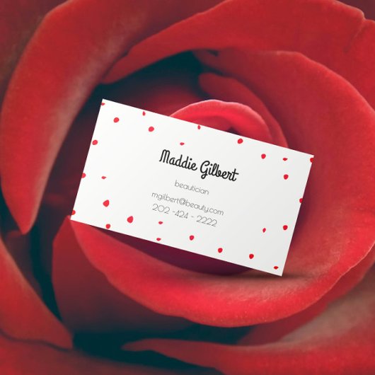 レトロ紙吹雪 – 赤花びら 名刺