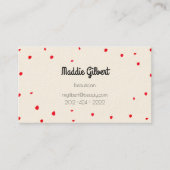 レトロ紙吹雪 – 赤花びら 名刺 (正面)