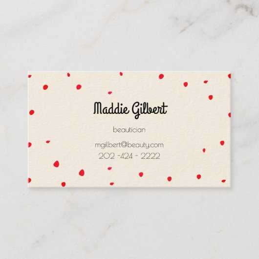 レトロ紙吹雪 – 赤花びら 名刺 (正面)