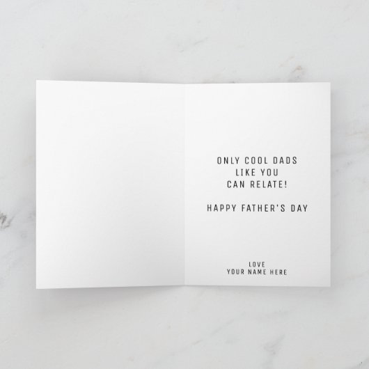 レトロ素晴らしいパパハッピーファーザーズデイ サンキューカード (内部)