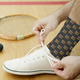 レトロ素晴らしいパパパターンブラック ソックス