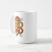 レトロ素晴らしいパパ-ヴィンテージサンセット稲妻ボルトデシ コーヒーマグカップ (正面左)