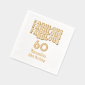 レトロ素晴らしい60thまたは任意の年齢の誕生日パーティー 箔ナプキン (左)