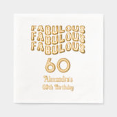 レトロ素晴らしい60thまたは任意の年齢の誕生日パーティー 箔ナプキン (正面)