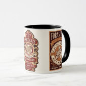 レトロ素晴らしアートShadbkoshaとCocoa Brown マグカップ (正面右)