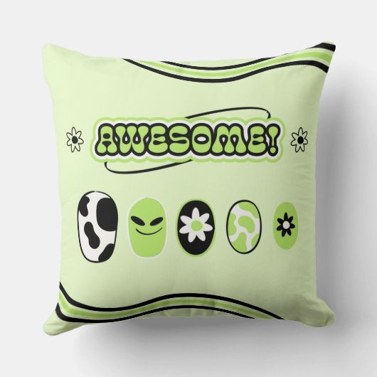 レトロ素晴らしグリーン装飾用クッション クッション (裏面)