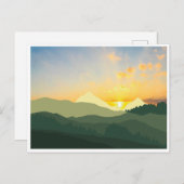 レトロ素晴らしサンセットスモークマウンテン国立公園 ポストカード (正面/裏面)