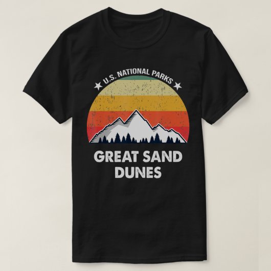 レトロ素晴らしサンドデュネスナショナルパーク Tシャツ (デザイン正面)