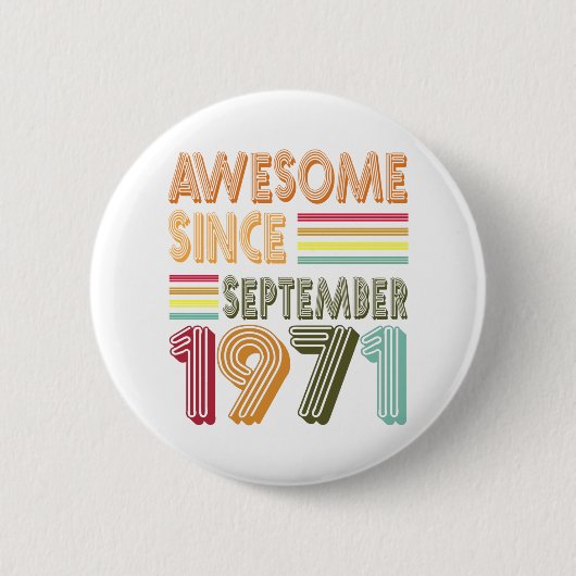 レトロ素晴らしヴィンテージ威厳がある1971年以降 缶バッジ (正面)