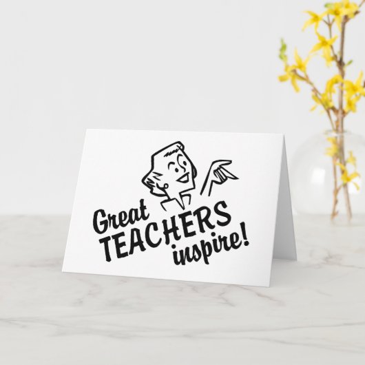 レトロ素晴らし先生インスパイアのグリーティングカード カード (黄色い花)