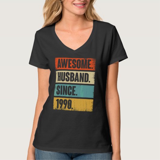 レトロ素晴らし夫1990年32年のア結婚ニバー Tシャツ (正面)