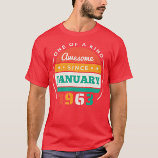 レトロ素晴らし1963年1月以来の誕生日ヴィンテージ Tシャツ