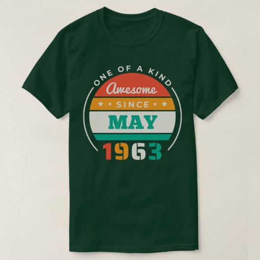 レトロ素晴らし1963年5月以来誕生日ヴィンテージ日 Tシャツ (デザイン正面)