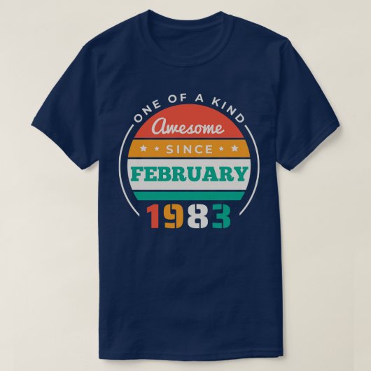 レトロ素晴らし1983年2月以来の誕生日ヴィンテージ Tシャツ (デザイン正面)