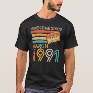 レトロ素晴らし1991年3月31誕生日以降 Tシャツ