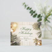 レトロ素朴のクリスマスの飾り企業の挨拶 シーズンポストカード (スタンド正面)