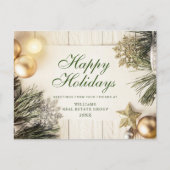 レトロ素朴のクリスマスの飾り企業の挨拶 シーズンポストカード (正面)