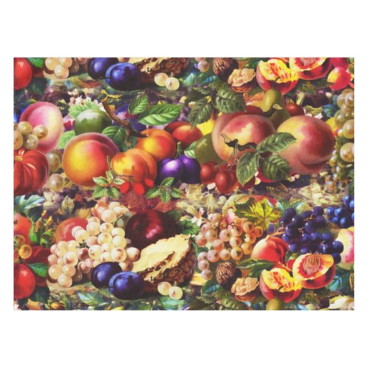 レトロ素朴の新夏の熱帯果物野菜 テーブルクロス (正面(横))