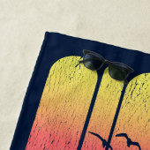 レトロ素朴アロハパームビーチハウスバカンス ビーチタオル (インサイチュ)