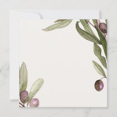 レトロ素朴オリーブの水色の結婚葉 サンキューカード (裏面)