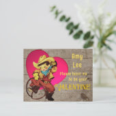 レトロ素朴カウボーイバレンタイン シーズンポストカード (スタンド正面)