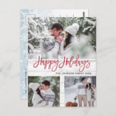 レトロ素朴クリスマス3 PHOTOグリーティングホリデー ポストカード (正面/裏面)