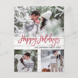 レトロ素朴クリスマス3 PHOTOグリーティングホリデー ポストカード
