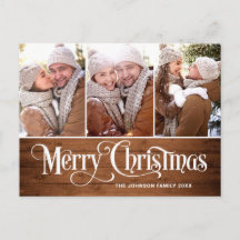 レトロ素朴クリスマス3 PHOTOグリーティングホリデー