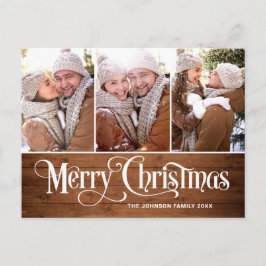 レトロ素朴クリスマス3 PHOTOグリーティングホリデー ポストカード