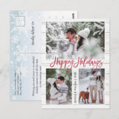 レトロ素朴クリスマス3 PHOTOグリーティングホリデー ポストカード (正面/裏面)